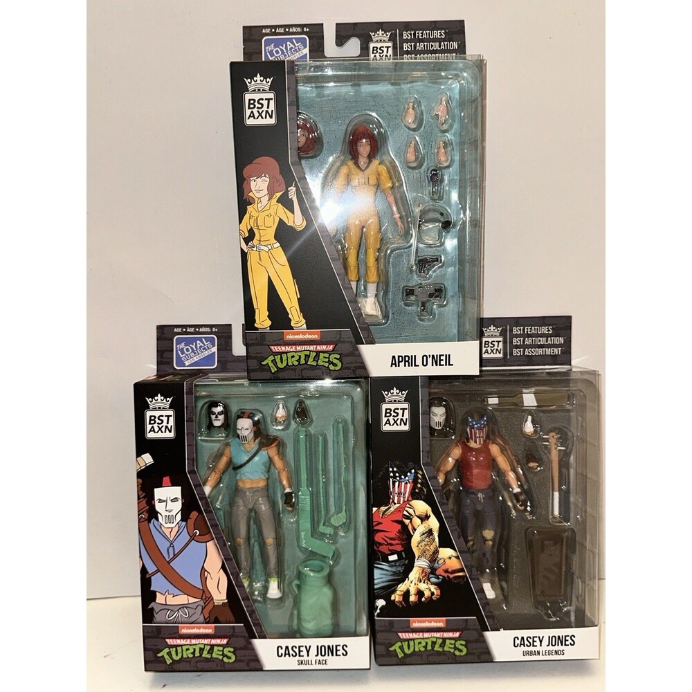BST AXN Teenage Mutant Ninja Turtles April O'Neil White Boots Casey Jones Skull
